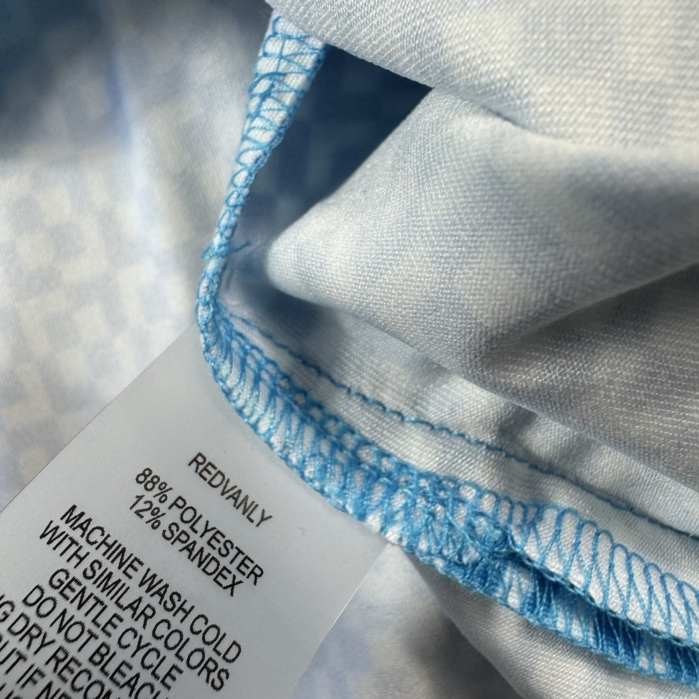 Redvanly Blue White Pattern Performance Golf Polo… - image 6